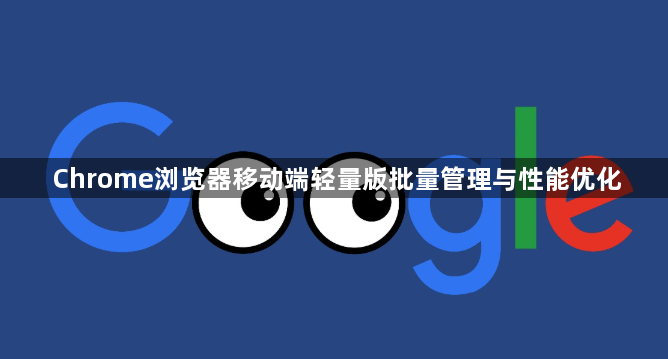 Chrome浏览器移动端轻量版批量管理与性能优化1