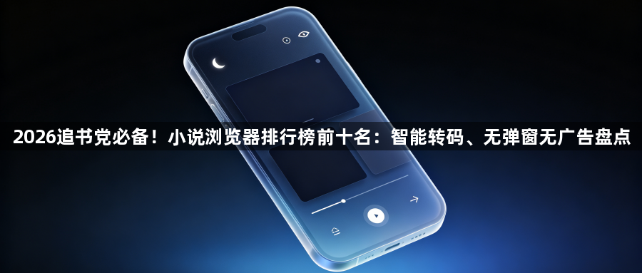 2026追书党必备!小说浏览器排行榜前十名:智能转码、无弹窗无广告盘点1