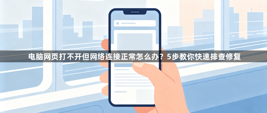 电脑网页打不开但网络连接正常怎么办?5步教你快速排查修复1
