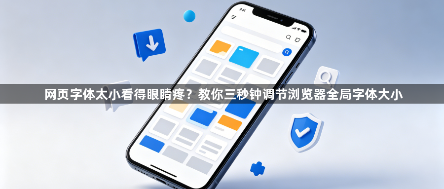 网页字体太小看得眼睛疼?教你三秒钟调节浏览器全局字体大小1
