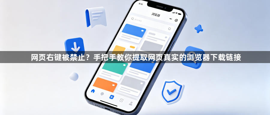 网页右键被禁止?手把手教你提取网页真实的浏览器下载链接1