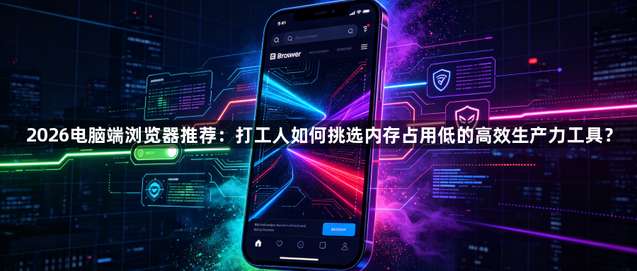 2026电脑端浏览器推荐:打工人如何挑选内存占用低的高效生产力工具?1