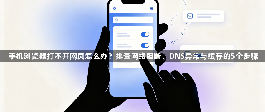 手机浏览器打不开网页怎么办？排查网络阻断、DNS异常与缓存的5个步骤1